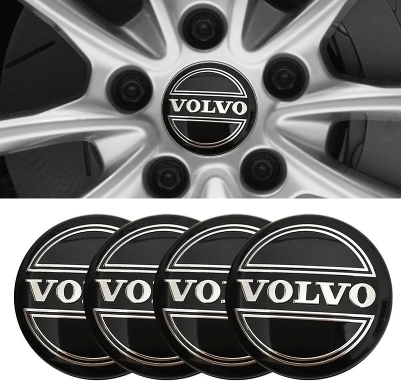 Thcbme 4pcs Wheel Center Caps Sticker for Volvo S90 S60 XC60 XC40 XC90 V40 V60 S60 S80, Aluminium Wheel Center Hub Covers Sticker, 56mm/2.2'' Silver - Image 1